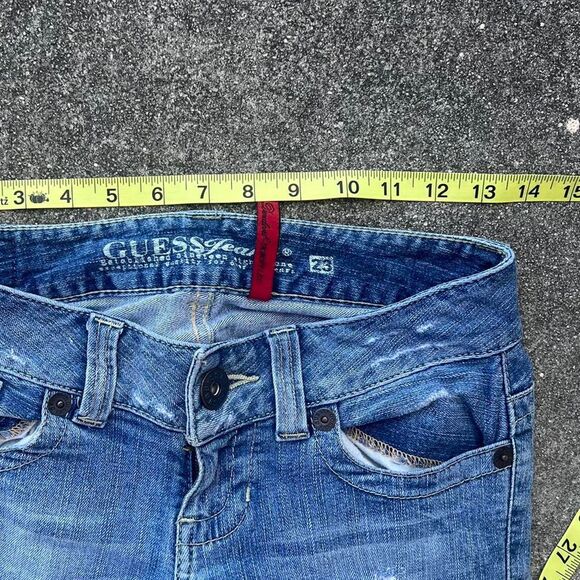 Vintage Y2K Women’s Guess Daredevil distressed Skinny jeans size 23 - Picture 7 of 8